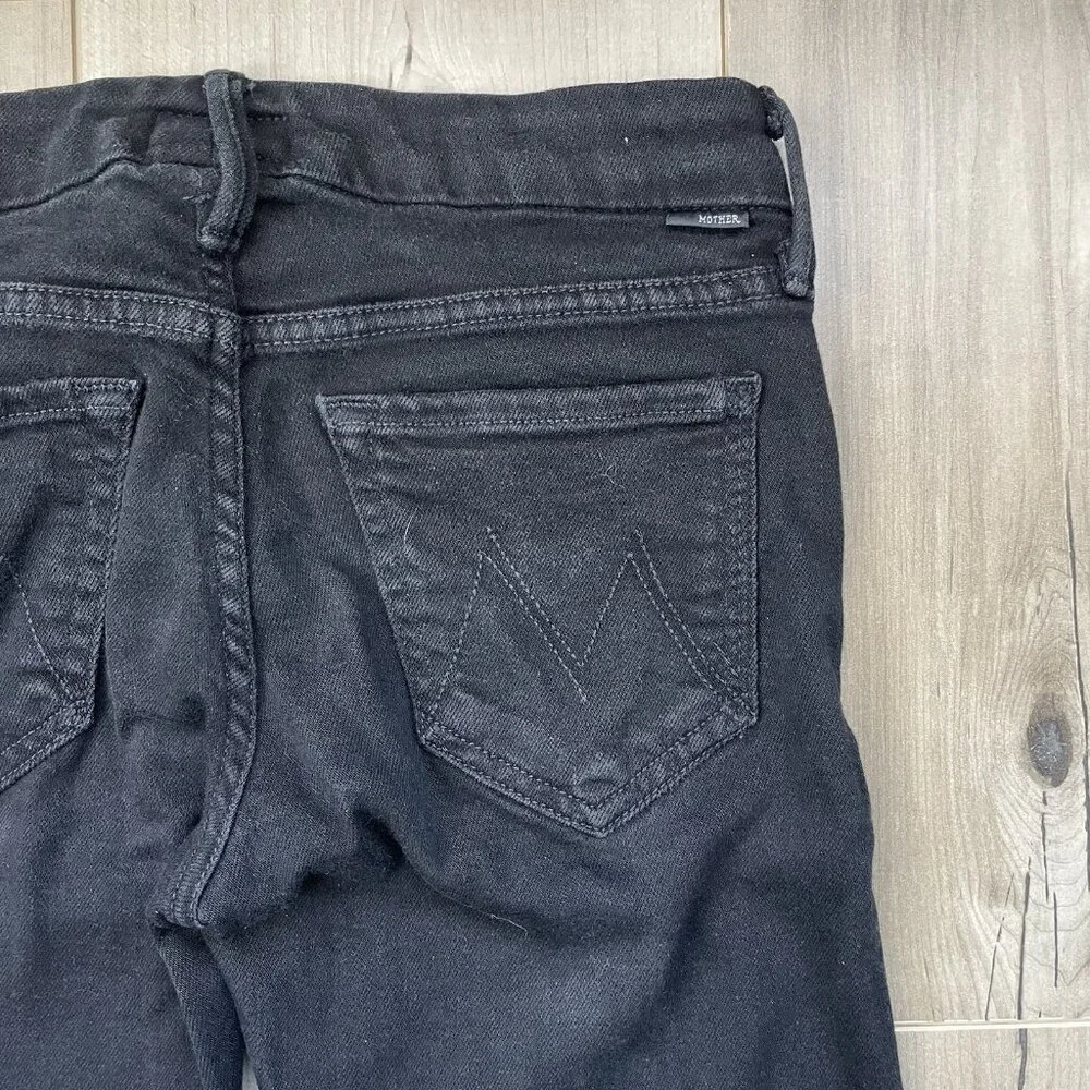 MOTHER The Looker Skinny Jeans Womens 25 Black‎ Mid Rise Minimalist Glam